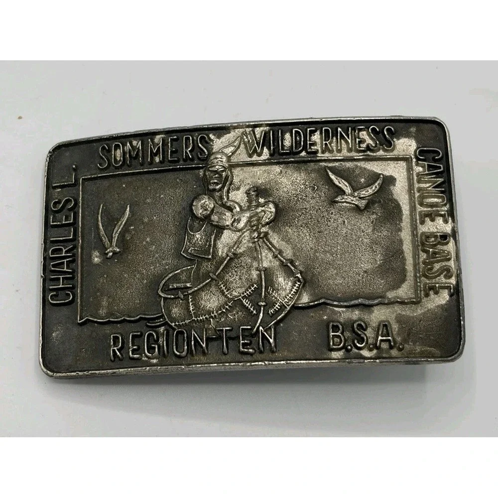 Boy Scouts Region Ten BSA National Award Belt Buckle Charles Sommers Canoe Base