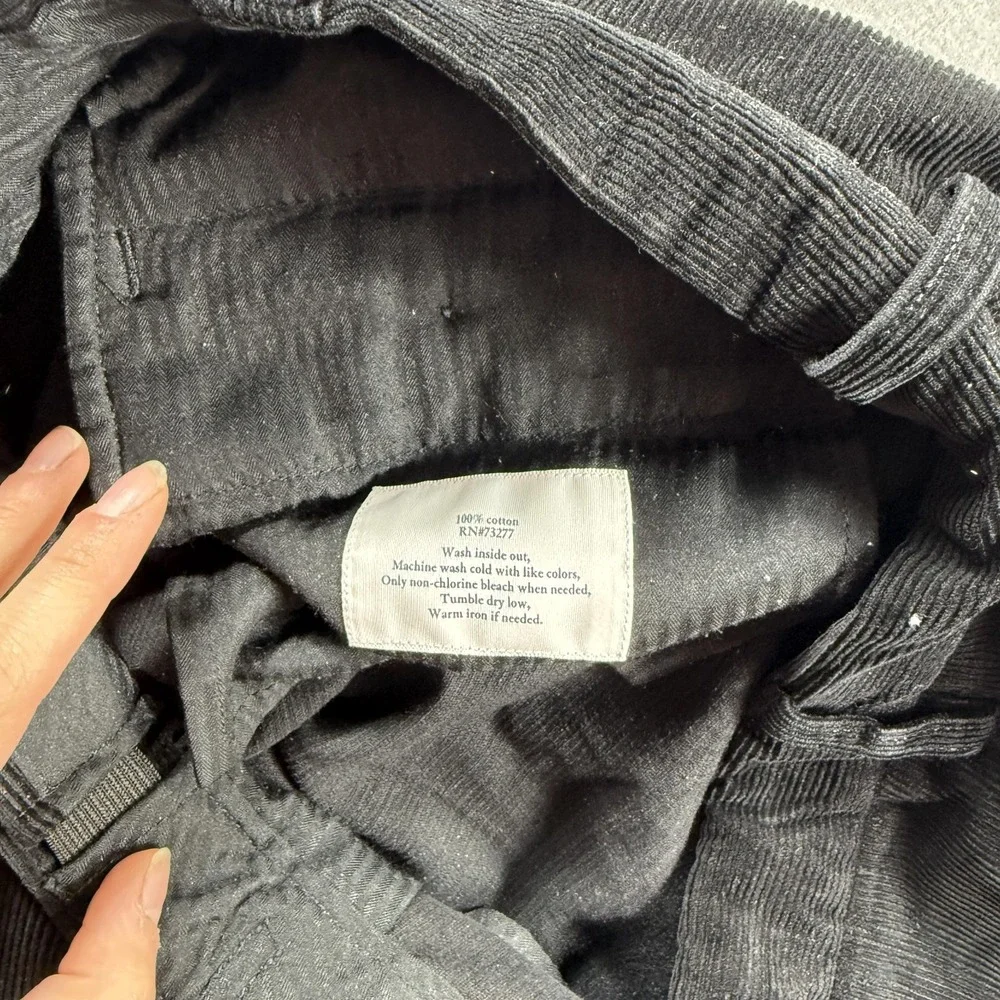 Croft & Barrow Pants Mens 38x32 Black Corduroy Chino Classic Fit Casual