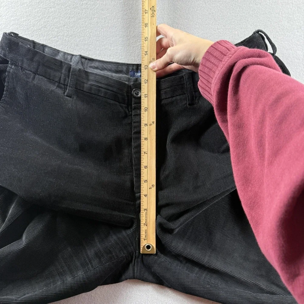 Croft & Barrow Pants Mens 38x32 Black Corduroy Chino Classic Fit Casual