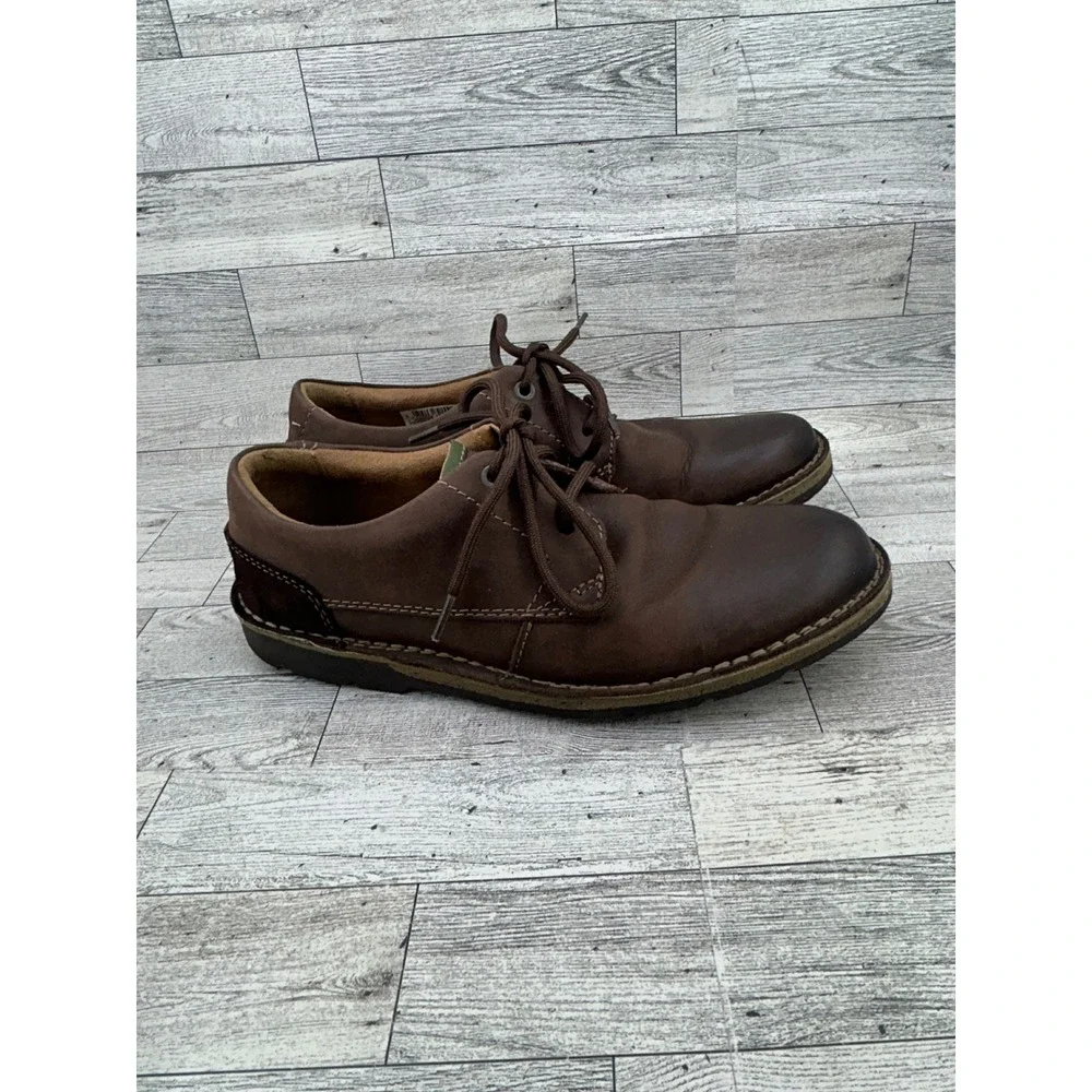Clarks Edgewick Plain Men Dark Brown Leather Oxford Shoes Size‎ US 8M Ortholite