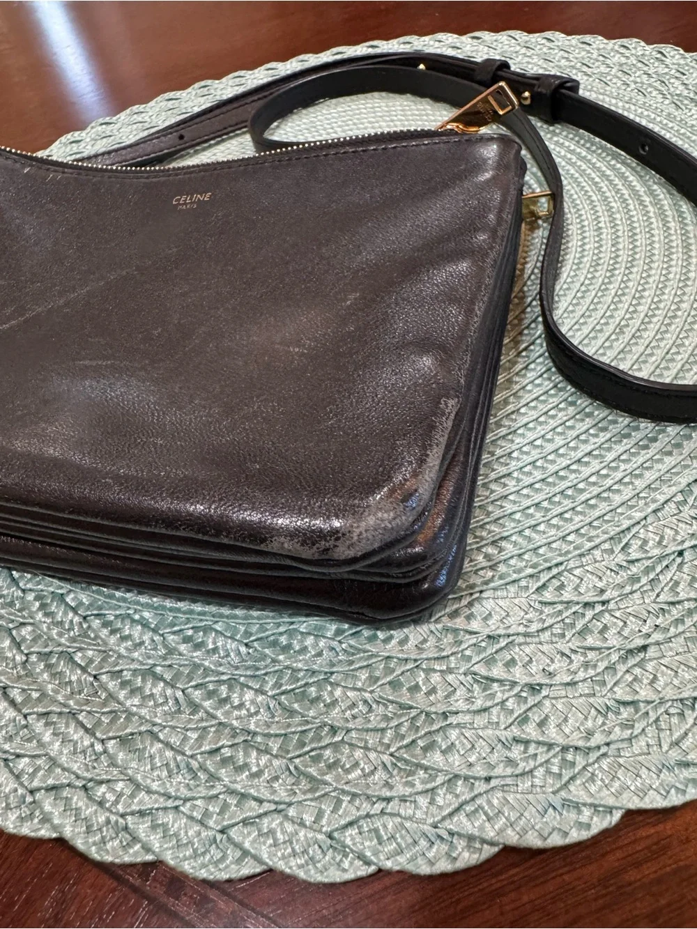 Celine gold hands crossbody