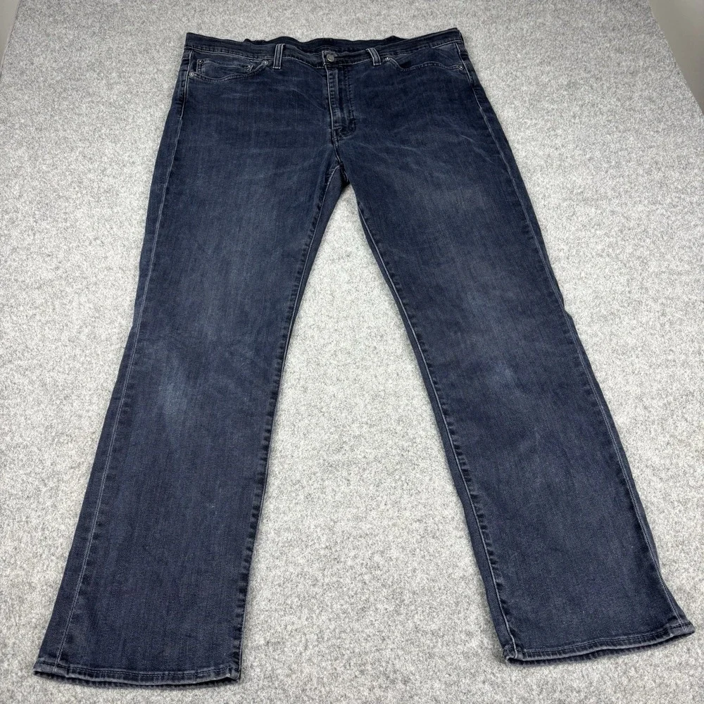 Levi's 514 Premium Jeans Mens 42x32 Straight Leg BIG E Dark Wash Blue Denim EUC