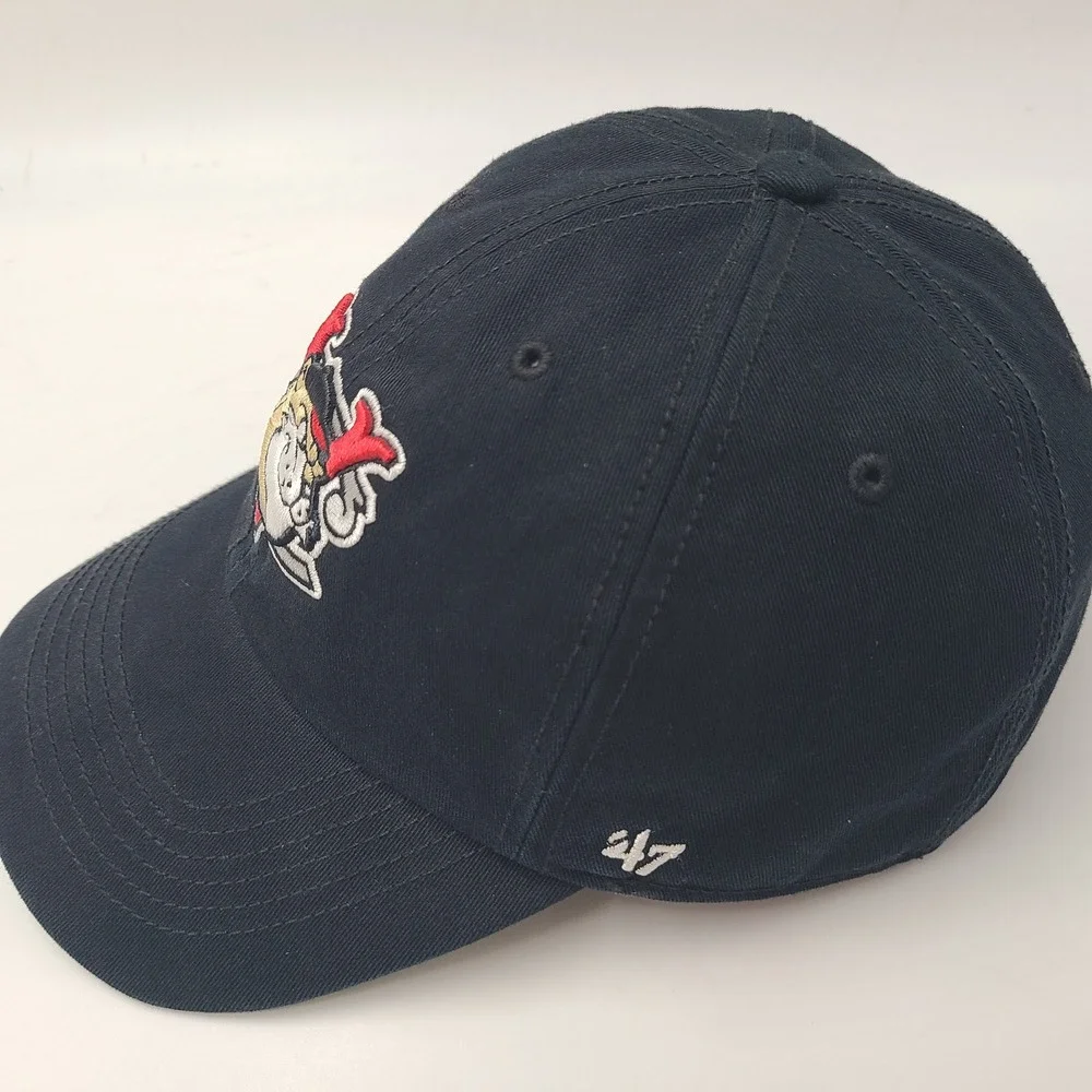 Tri-City ValleyCats Hat Fitted M 47 Brand Franchise Black MiLB Frontier League