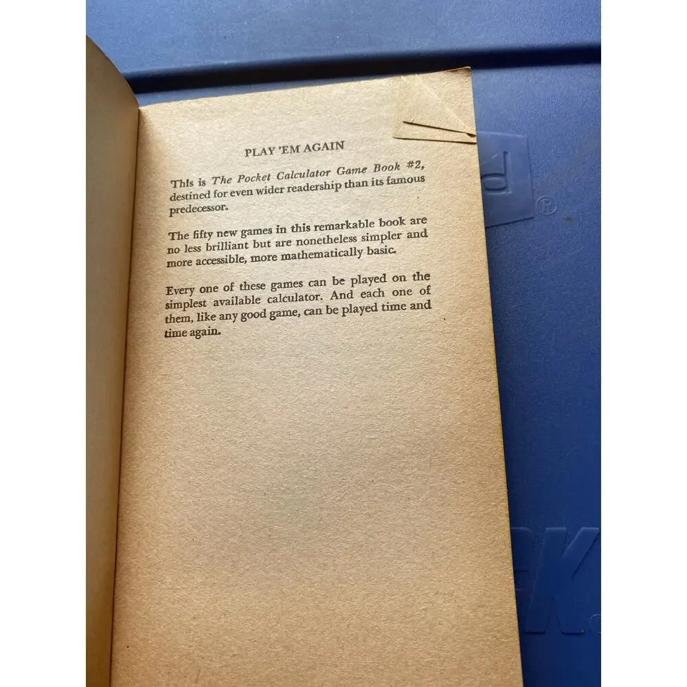 The Pocket Calculator Game Book #2 Edwin Schlossberg John Brockman 1977 Book