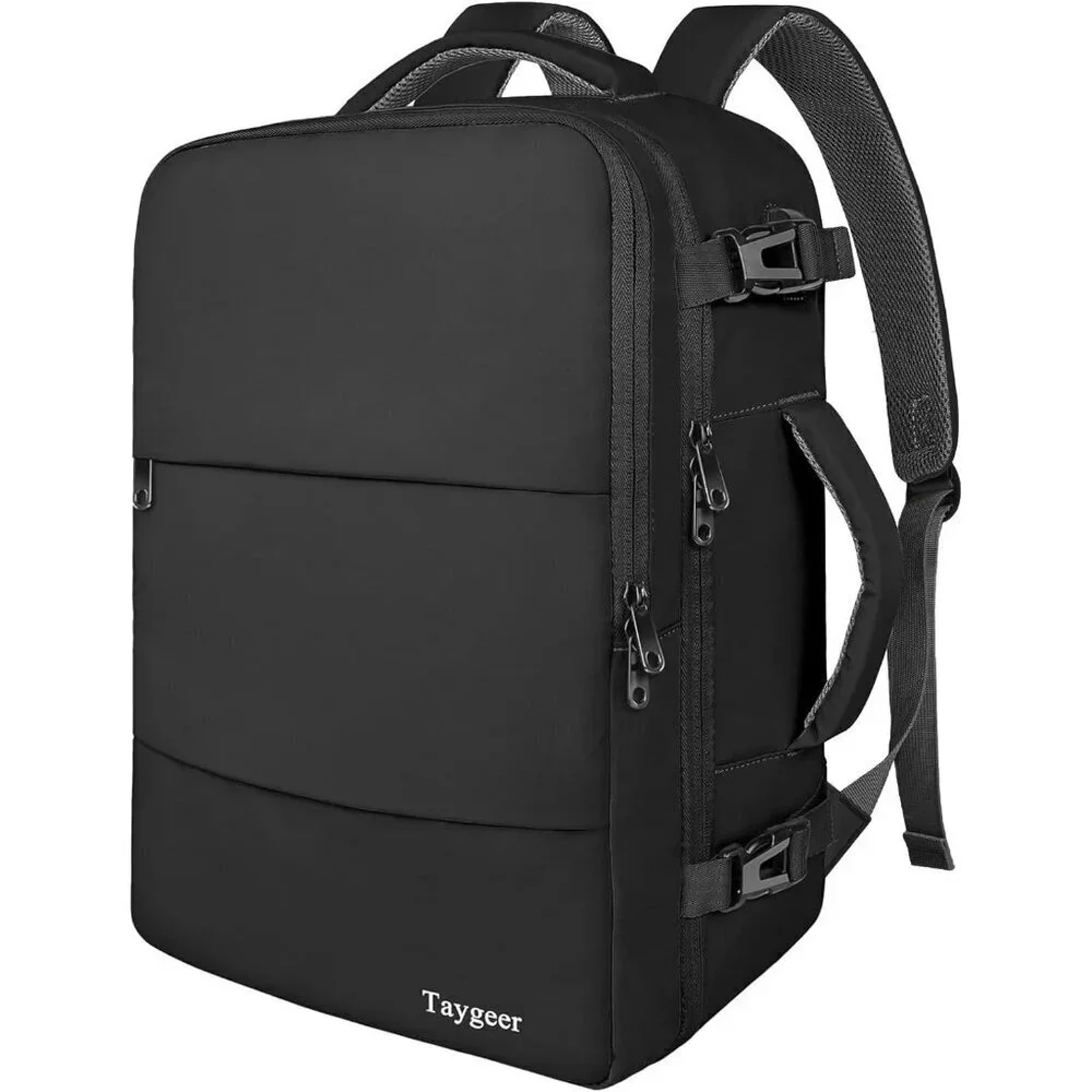 Taygeer Women's Black Travel Backpack Carry On 15.6inch Laptop Backpack