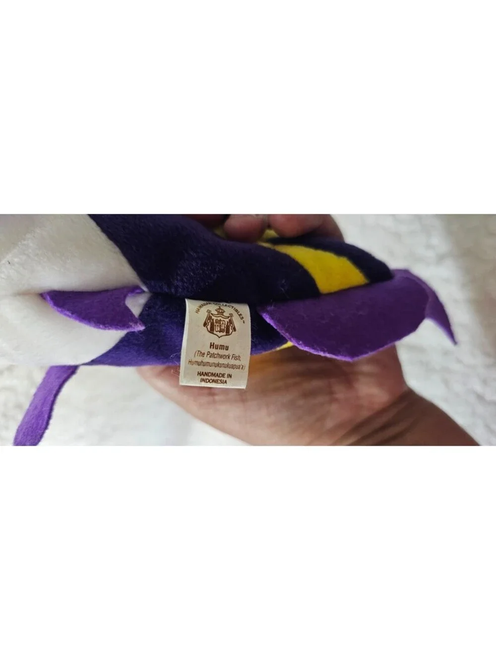 New 1998 Hawaiian Collectibles Humu Patchwork Fish Plush Passport Tag 9