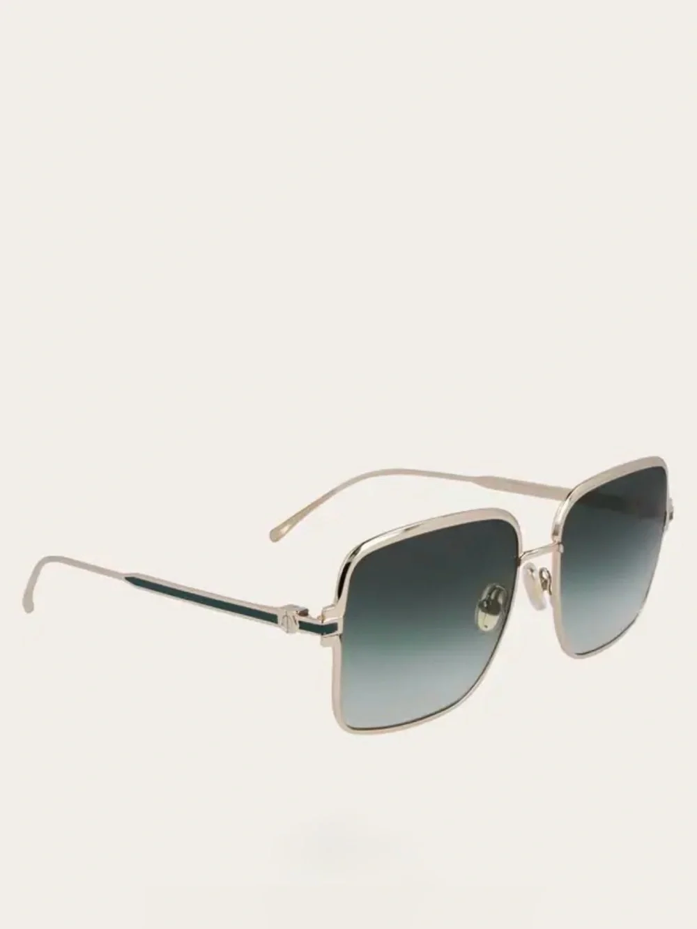 New Salvatore Ferragamo SF317S 750 Gold Frame Sunglasses with Dark Green Lenses