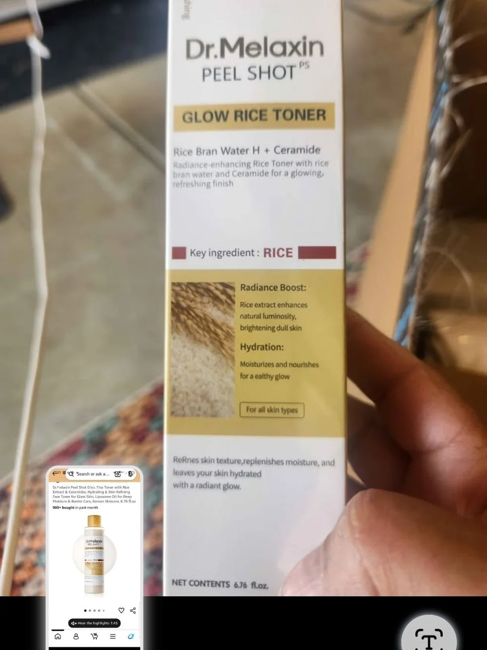 Dr. Melaxin Peel Shot Glow Rice Toner - White & Gold