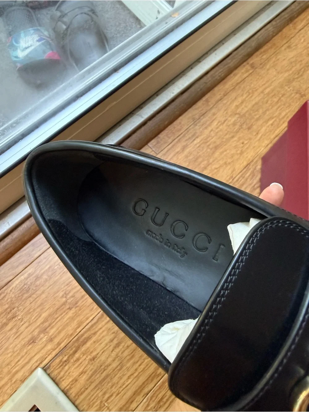 Gucci Black Leather Platform Loafers with Gold GG Hardware