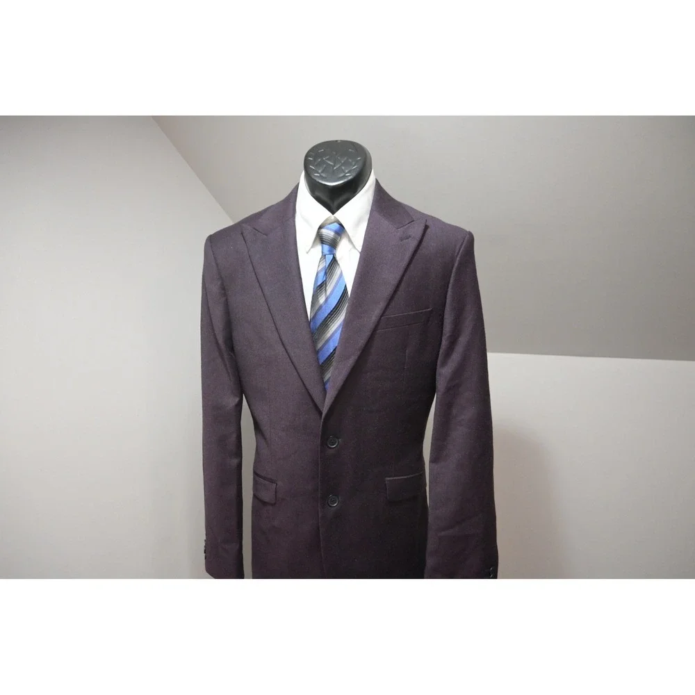 Express Blazer Mens 40R Purple Two Button Slim Fit Wool Blend Excellent