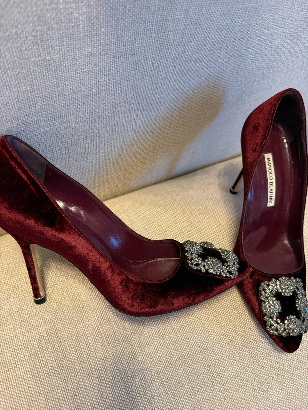 Manolo Blahnik slender crystal
