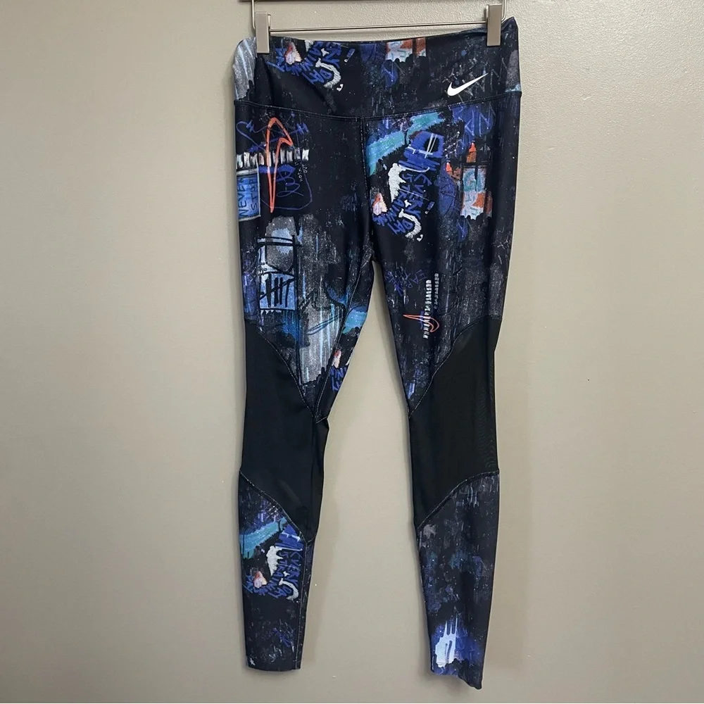 Nike Med Training Day Power Tights Dri-Fit Grafiti Print Graphic Print Leggings