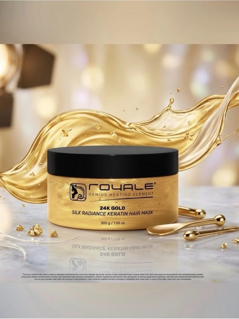 Royale 24K Gold Silk Radiance Keratin Hair Mask - Retail $99
