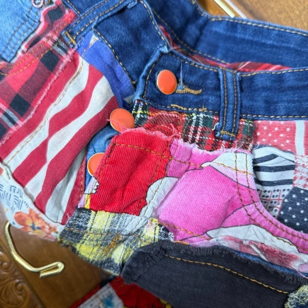 RARE BiePa Jeans 1971 Patchwork Distressed Jeans Size 32