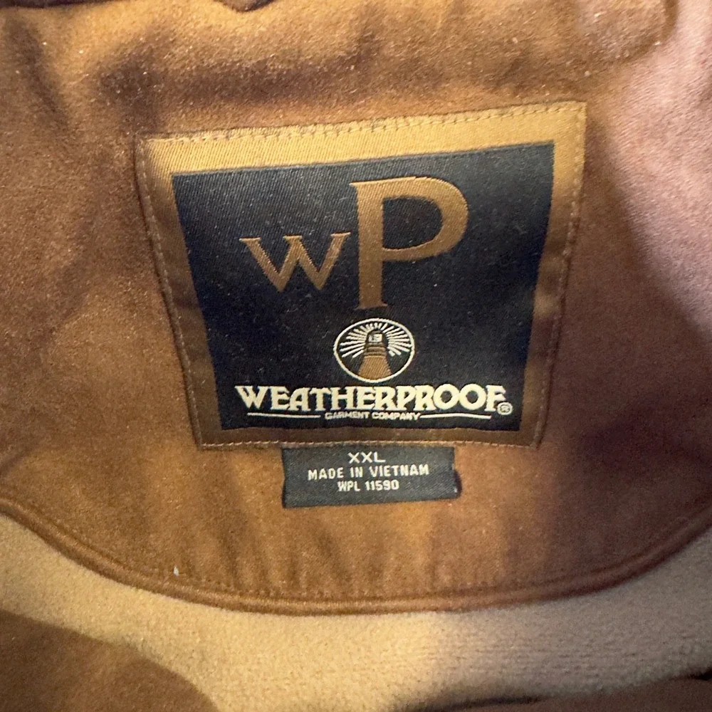 Weatherproof Garment Company Mens XXL Brown Faux Suede Bomber Jacket Full Zip