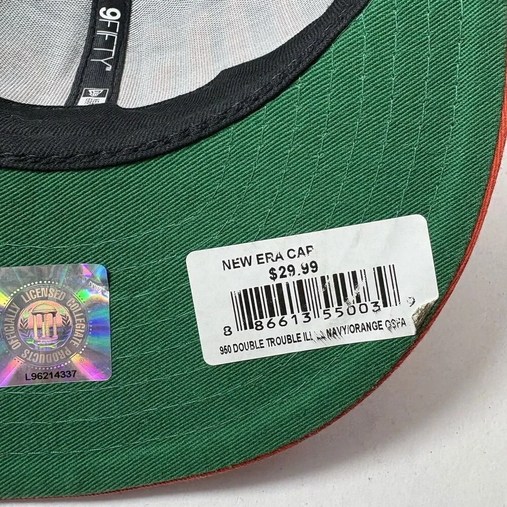 New Era 9Fifty‎ Hat Cap Snapback One Size Fighting Illini University Of Illinois