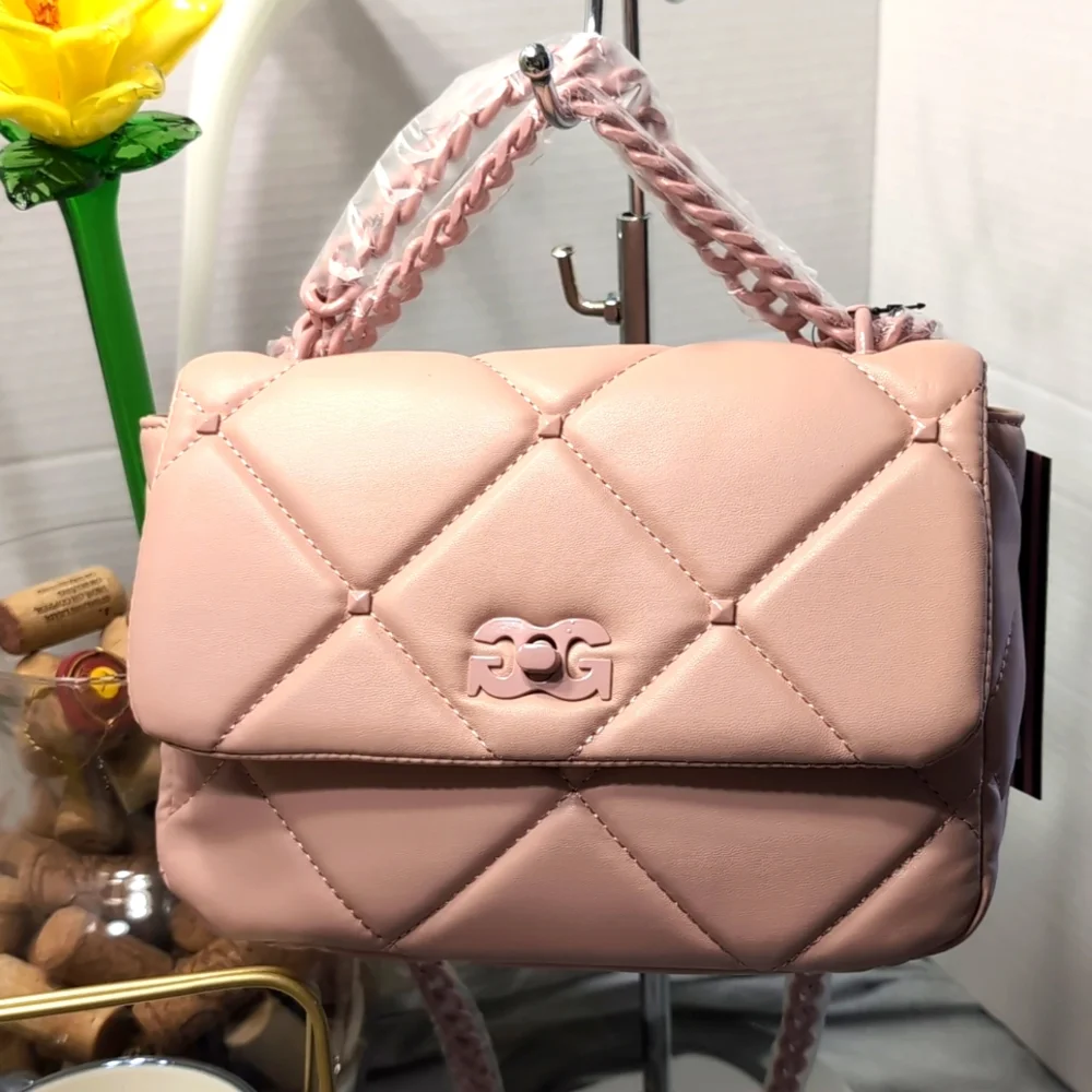 Gilda Paris G Logo Pink Quilted Women's Crossbody