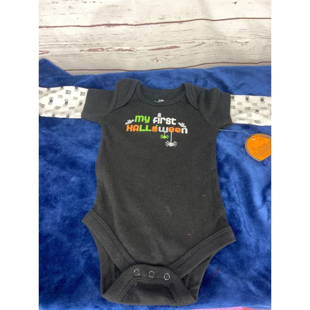 Baby Infant‎ Boys Girls One Piece LS Shirt Top Halloween Outfit NB 0 3 Mo NEW