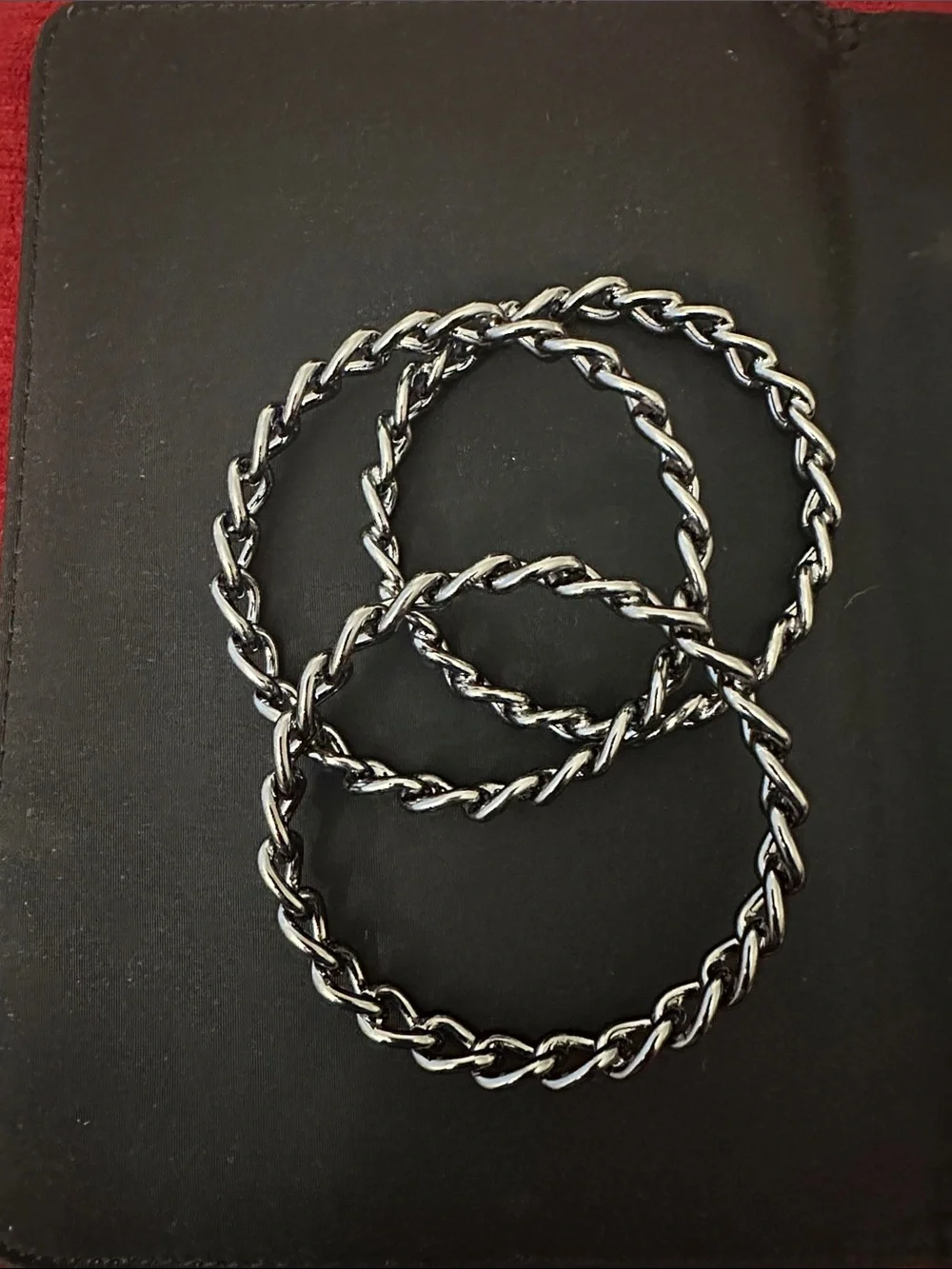 Twisted Chain Silver-Tone Bangle Trio
