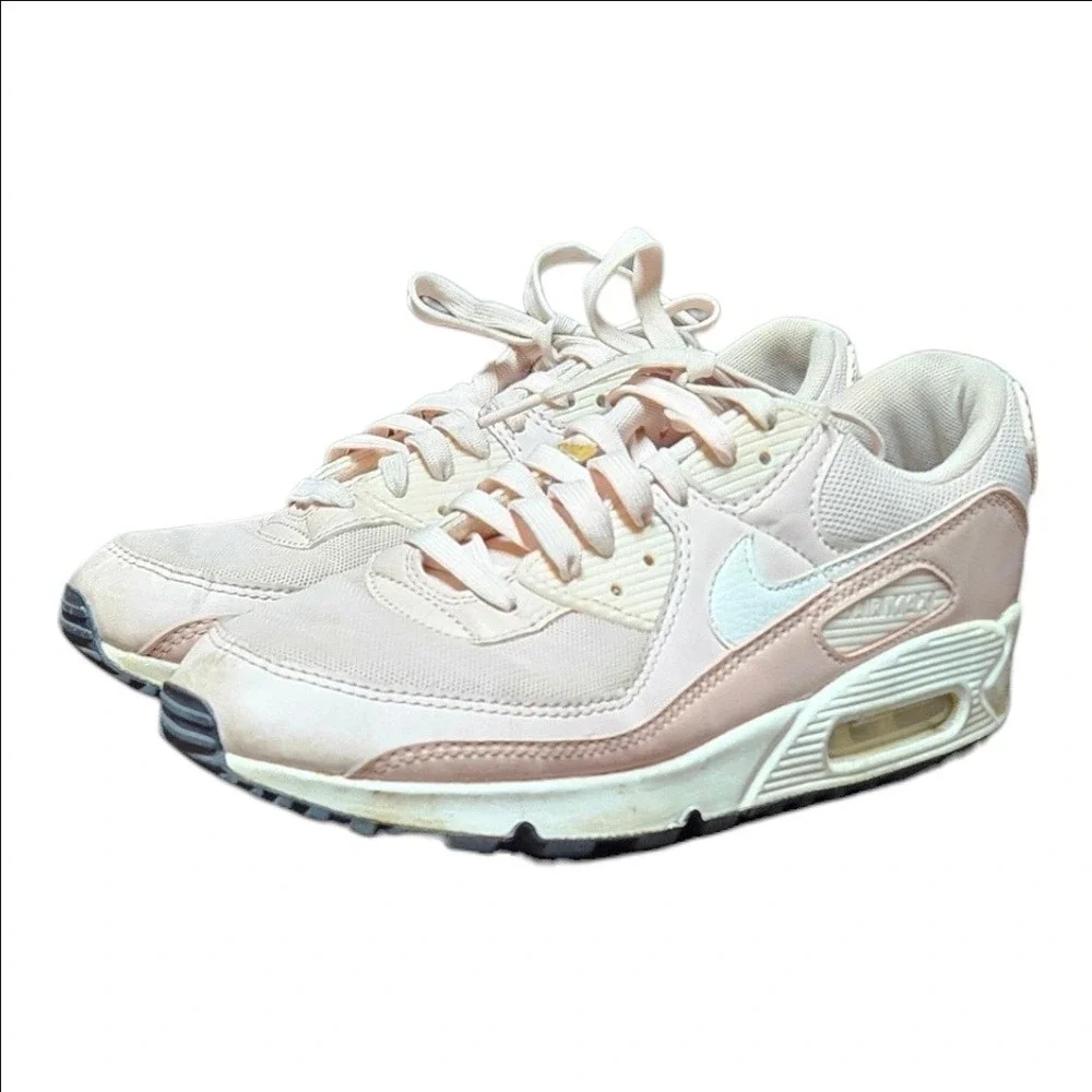 Nike Air Max 90 Barely Rose White Womens Sneakers Shoes Size 9 DH8010-600