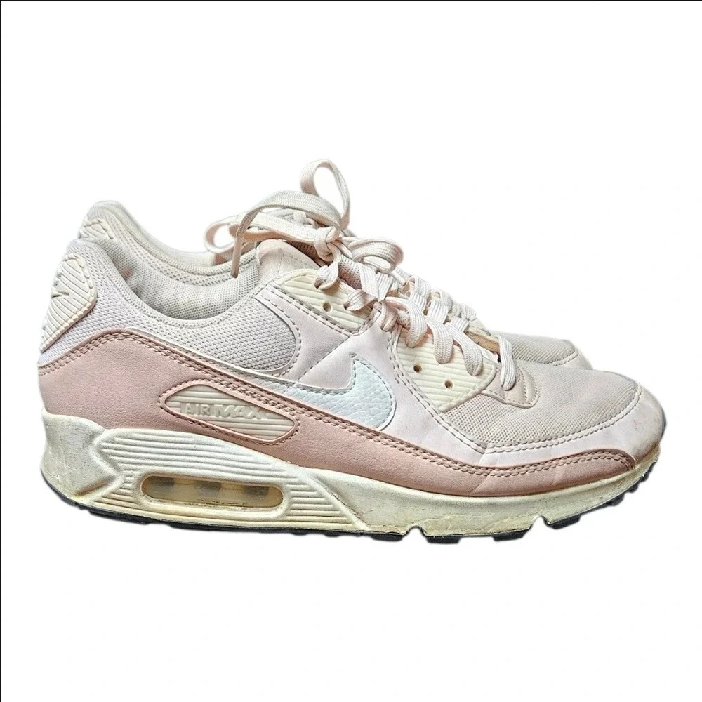 Nike Air Max 90 Barely Rose White Womens Sneakers Shoes Size 9 DH8010-600