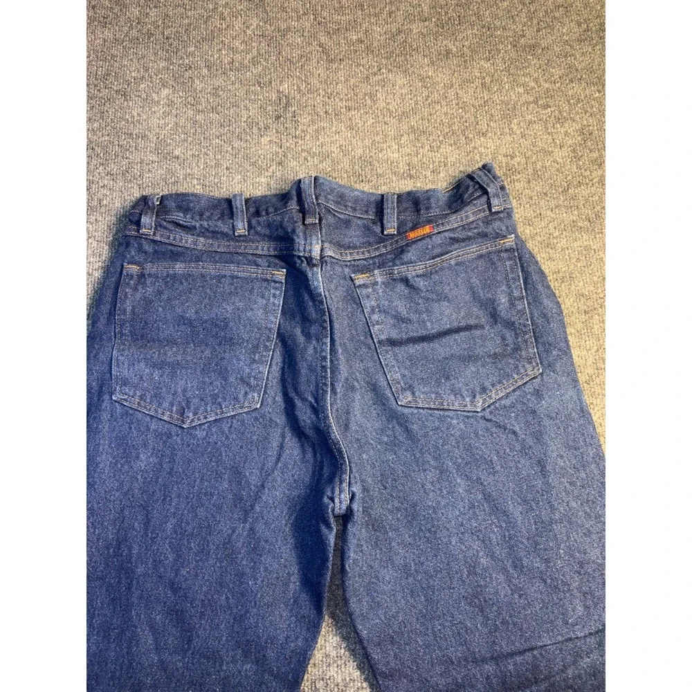Wrangler Rustler Jeans Mens 34x32 Blue Denim Regular Fit Straight Leg‎ 87619PW