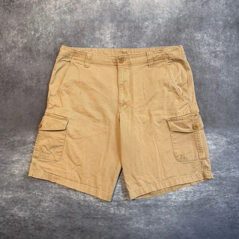The North Face Mens Cargo Shorts Size 38 Tan Khaki Cotton Twill Hiking Outdoor