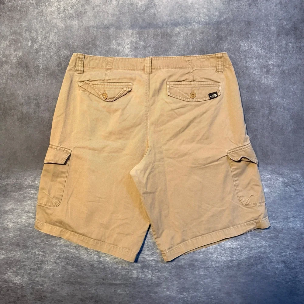 The North Face Mens Cargo Shorts Size 38 Tan Khaki Cotton Twill Hiking Outdoor