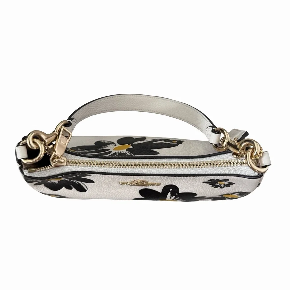 Coach Teri Pebble Leather Shoulder‎ Crossbody Bag Floral Print Chalk Multi CZ587
