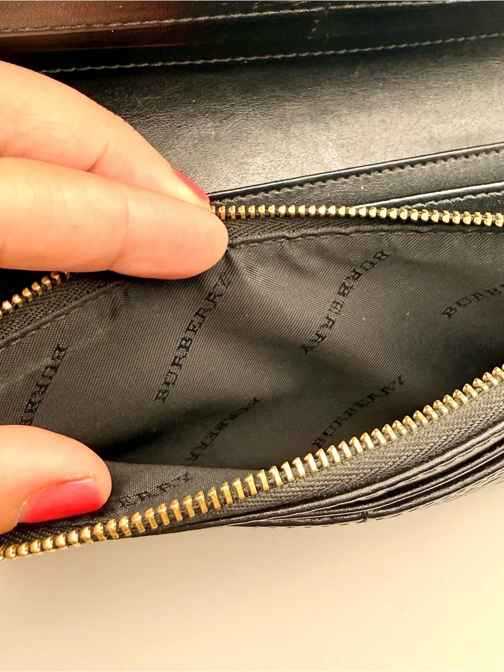 Burberry embossed pattern
