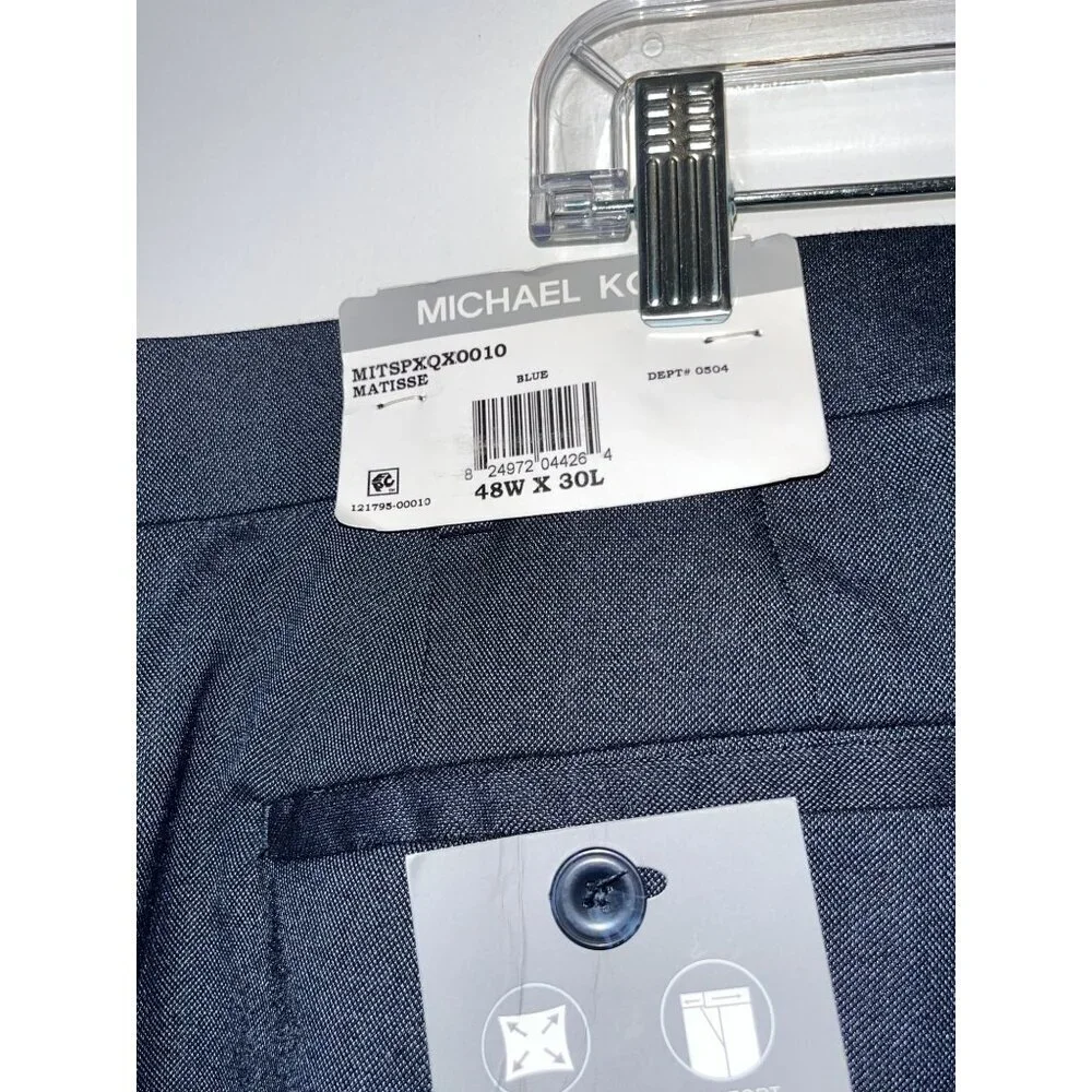 NWT Michael Kors Matisse Mens Blue Dress Pants 48W x 30L