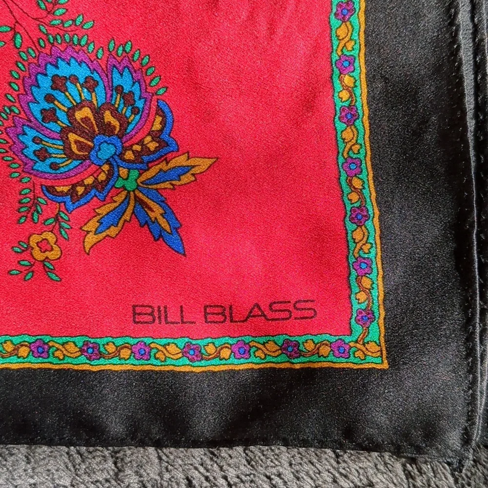 bill blass border floral silk