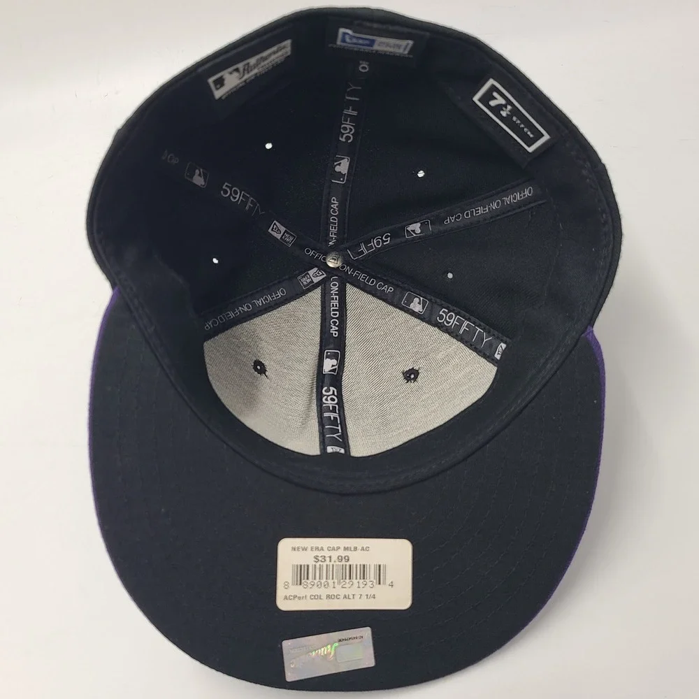 Colorado Rockies Hat Fitted 7 1/4‎ New Era 59Fifty Black Purple MLB Baseball Men