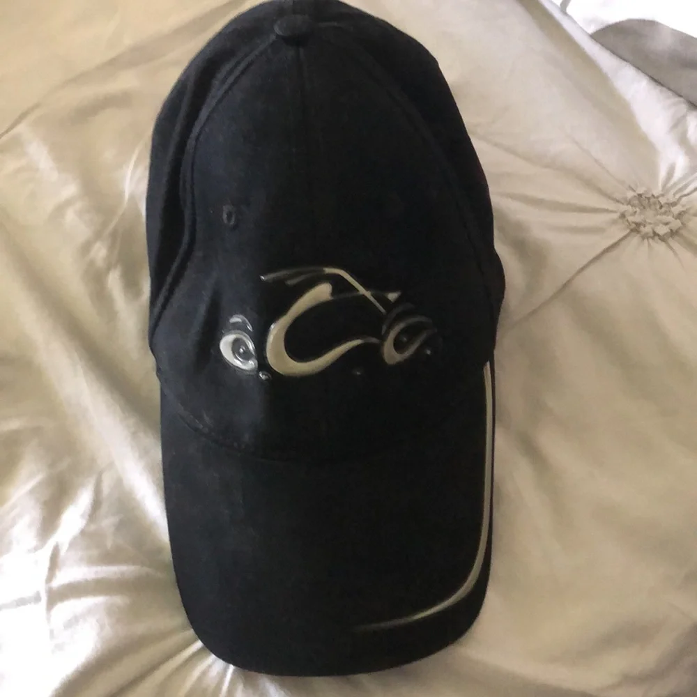 OCC Black, orange county choppers hat As seen in PacSun