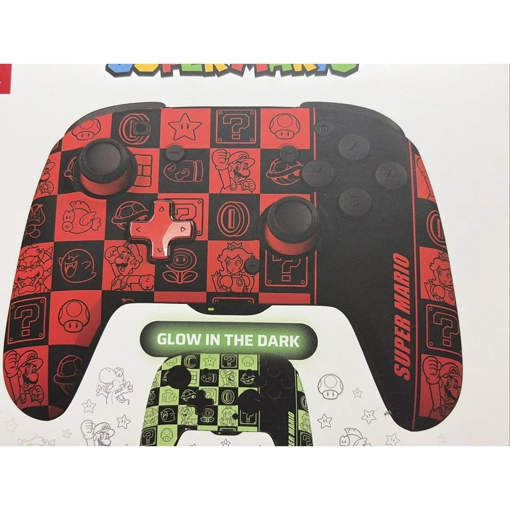 PDP REMATCH GLOW Enhanced Wireless Nintendo Switch Pro Controller - Super Mario