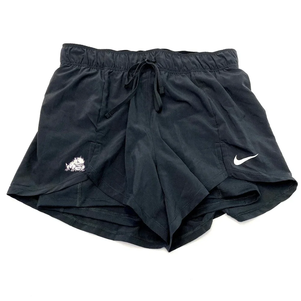Nike Dri-Fit Practice Shorts TCU Horned Frogs Black Layered Womens Small New