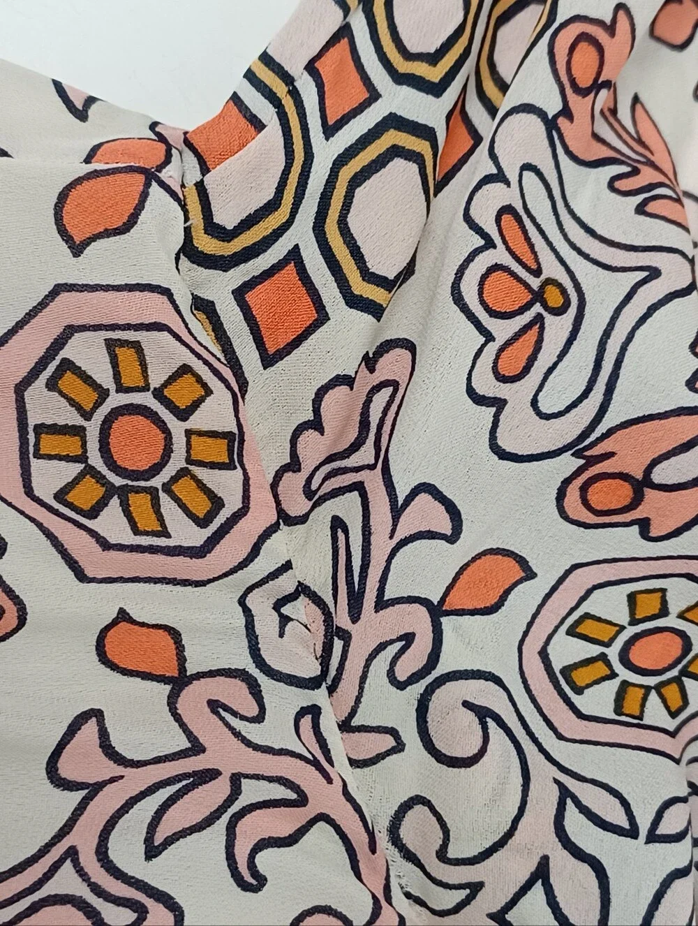 Tory Burch Serena Print Silk Dress Size 6 Women Drawstring Tie Neck Feminine