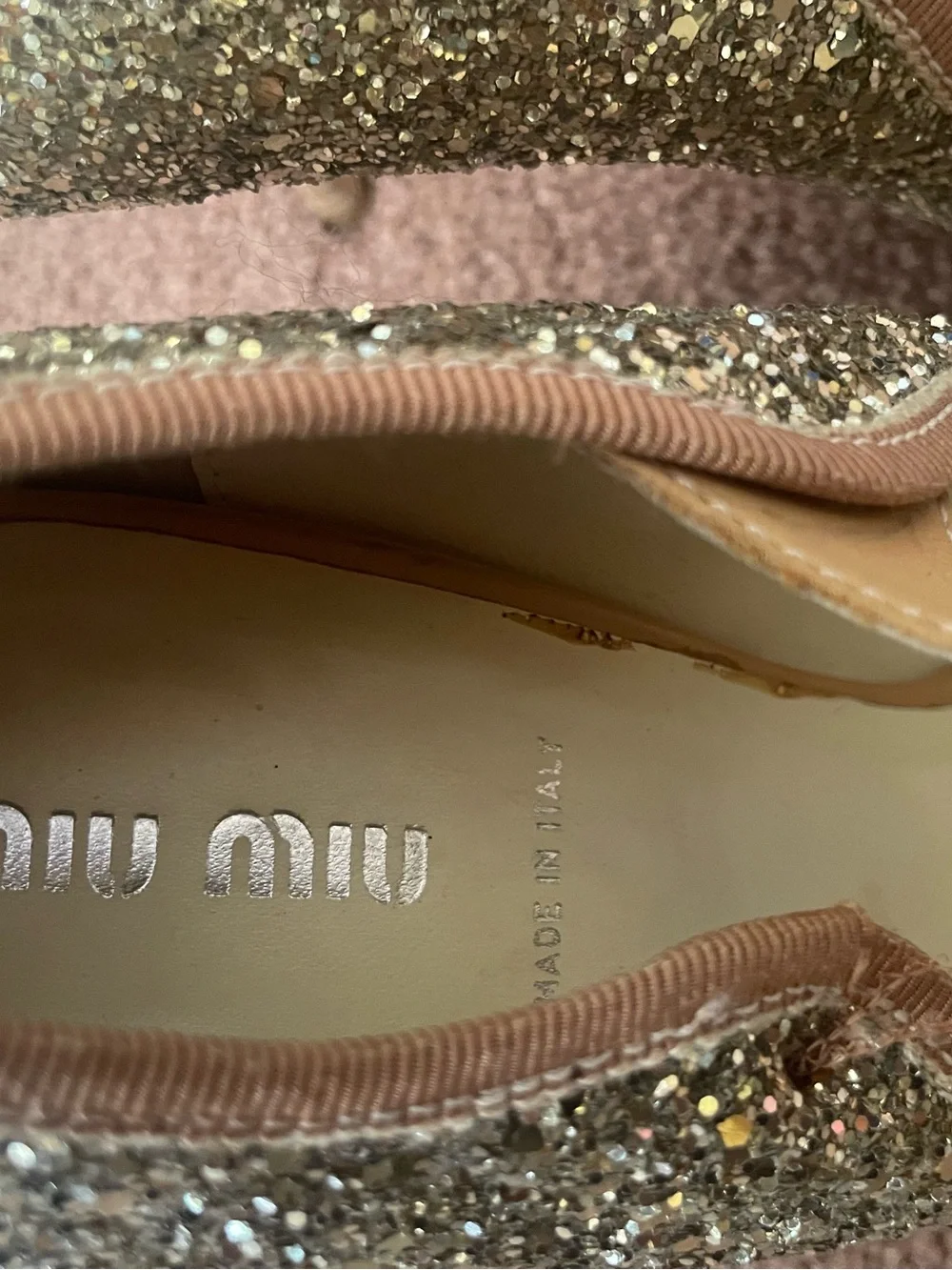 Miu Miu sparkling gold