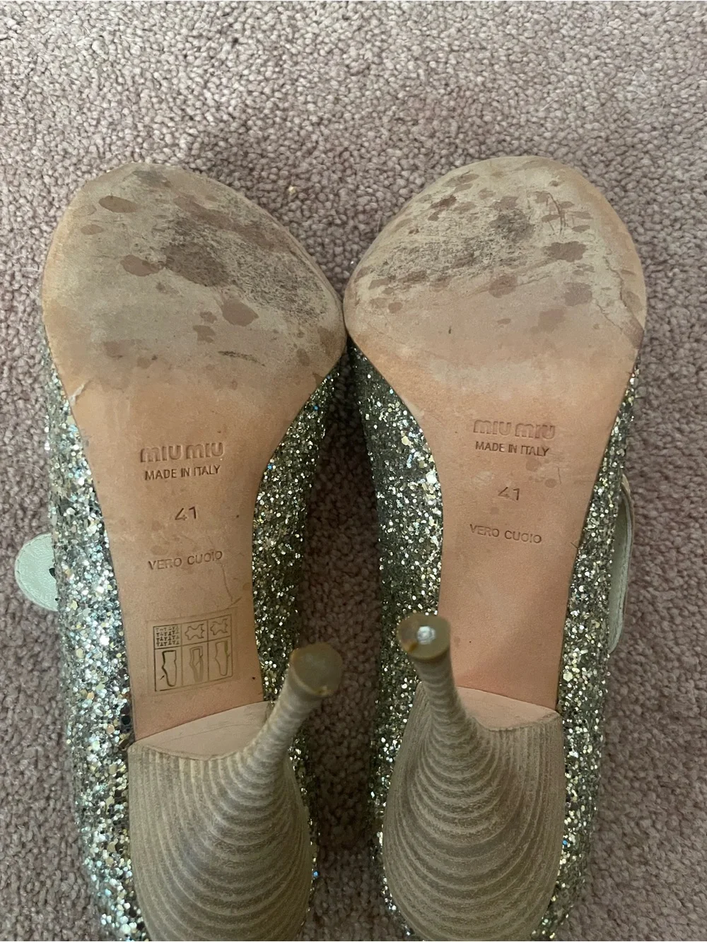 Miu Miu sparkling gold