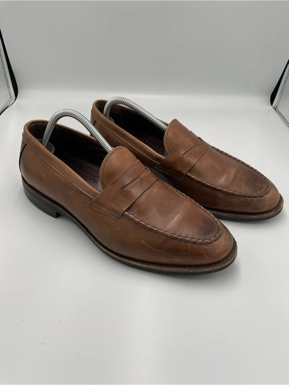 Allen Edmonds Nomad Penny Loafer Coffee Brown Leather Mens Dress Shoes 10 EEE