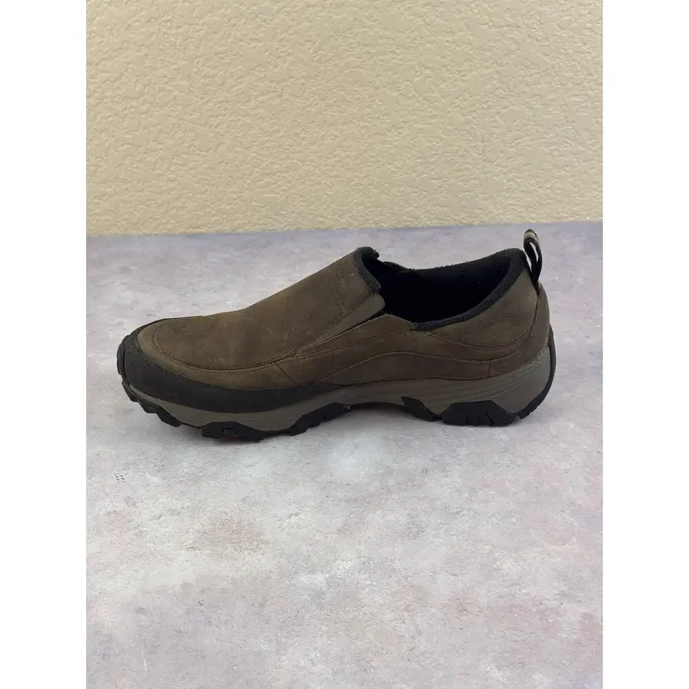 Merrell Moc Slip-On Brown Leather Waterproof Vibram Shoes J49821 Mens 12