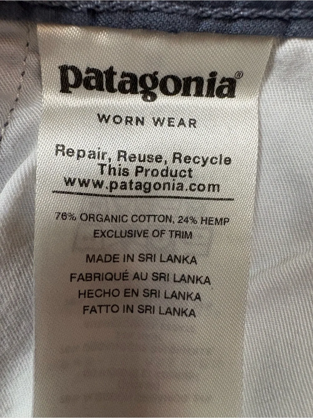 Patagonia Men's Blue Organic Cotton Hemp All Wear Chino Shorts Pockets