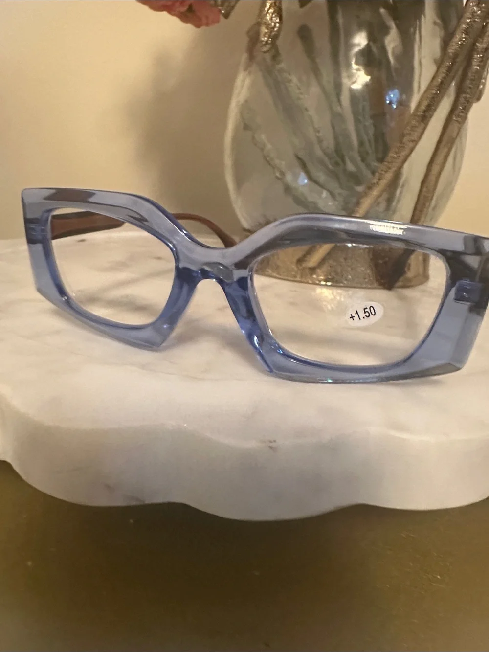 Translucent Periwinkle Cat-Eye Reading Glasses