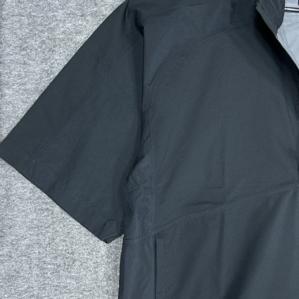 FootJoy DryJoys Jacket Mens Large Black HydroLite Short Sleeve Rain Pullover
