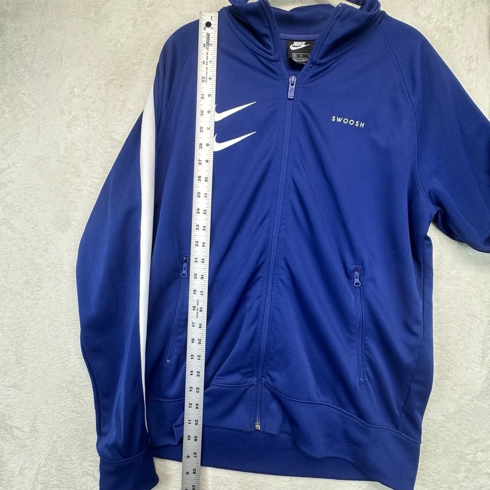 Nike Track Jacket Men's M Blue Full Zip Double Swoosh Zip Pockets Athletic