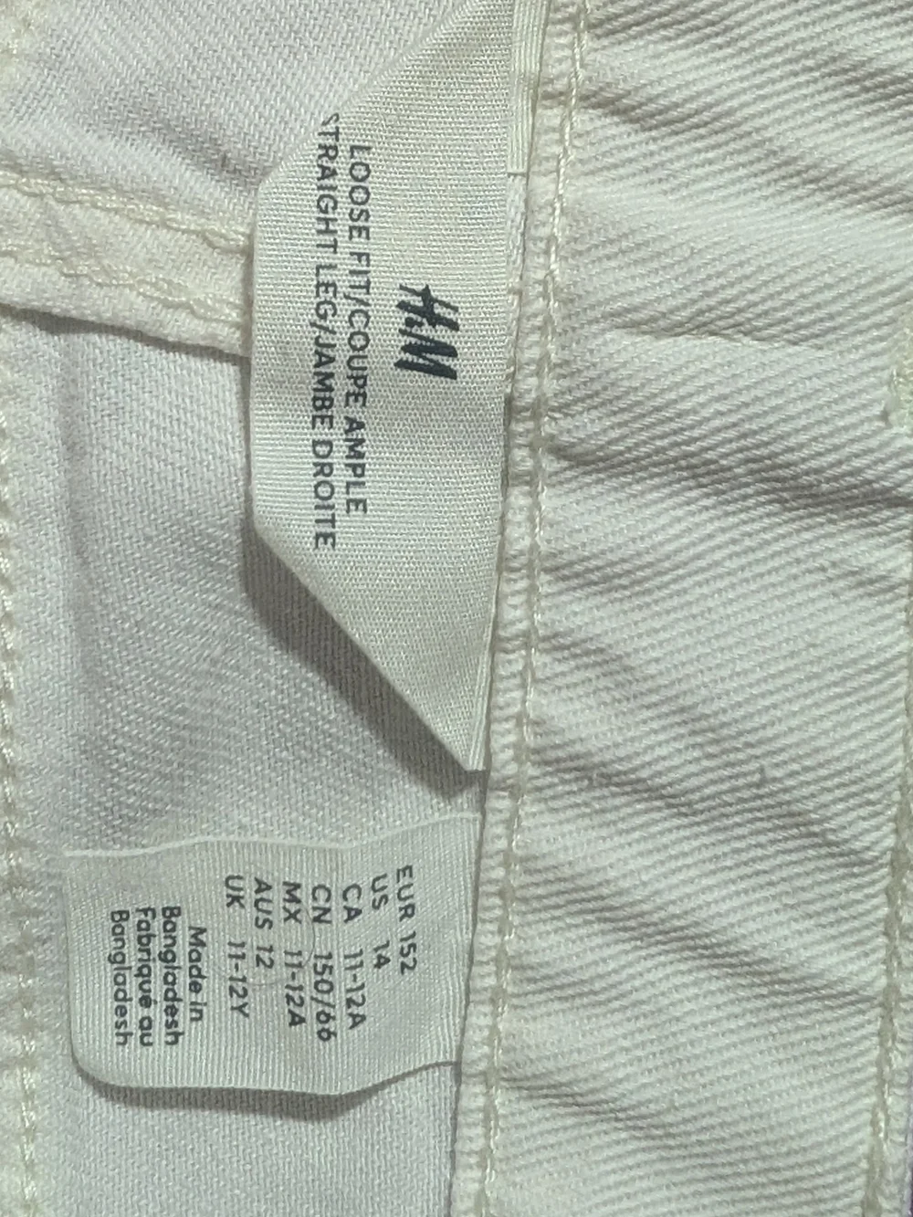H&M white straight