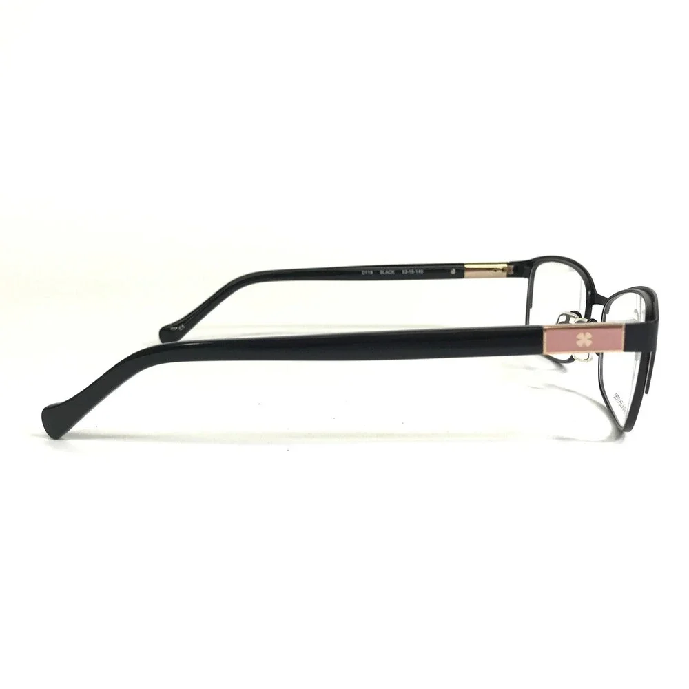 Lucky Brand Eyeglasses Frames D119 BLACK Gold Pink Cat Eye Wire Rim 53-16-140