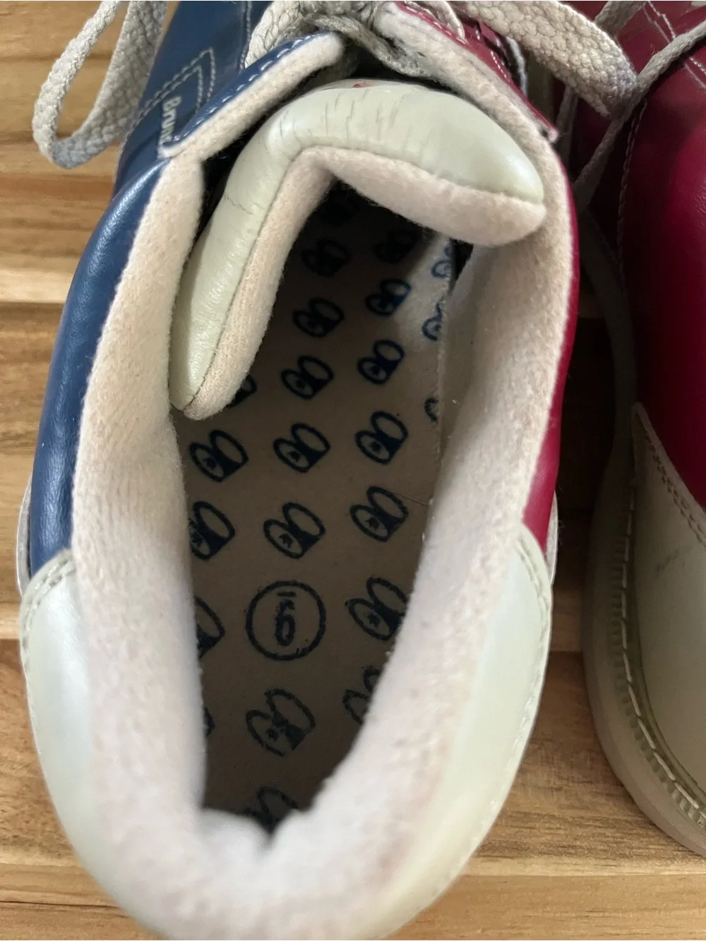 Men’s Tri-Color Leather Bowling Shoes - Red Blue White