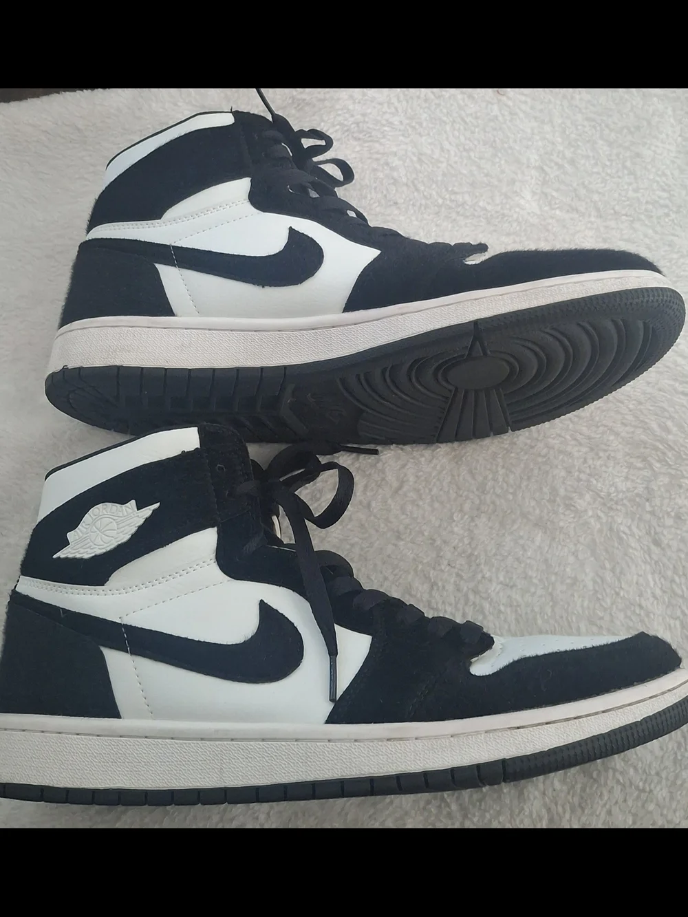 Air Jordan 1 Retro High OG Twist Panda Black White Fur EU 47 US 13