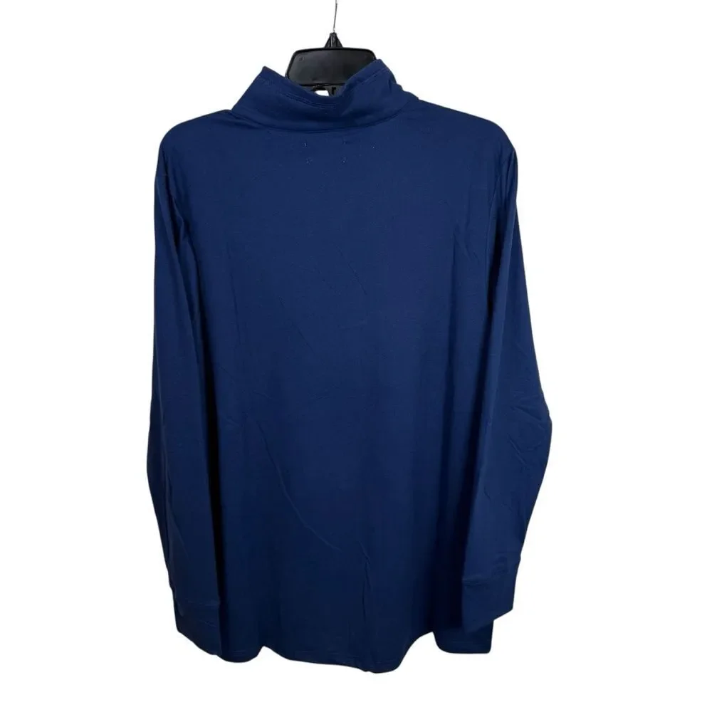 NWT feat Unisex Navy Blue Quarter-Zip Pullover Size Large